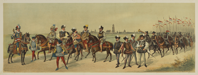 29181 Tweede blad van de maskerade van de studenten van het Utrechtsch Studenten Corps op 22 juni 1886, ter gelegenheid ...